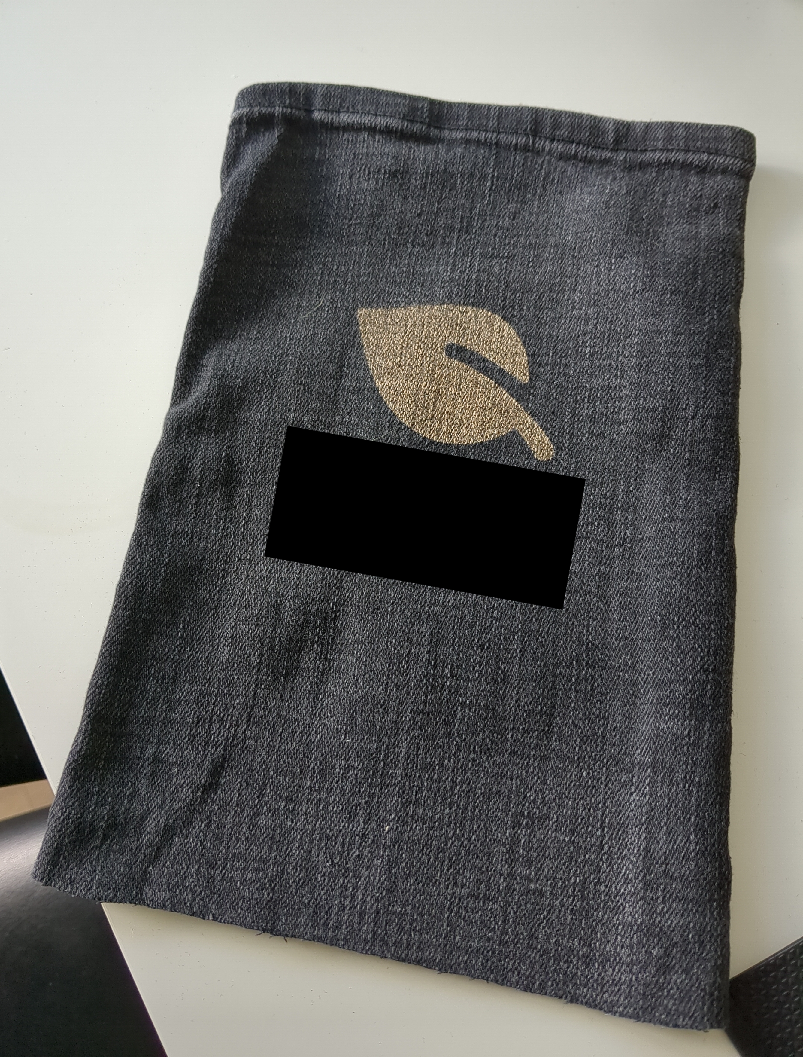 A cut off jeans leg